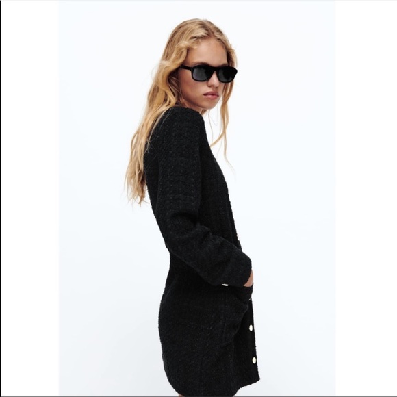 Zara textured black dress - Picture 3 of 7